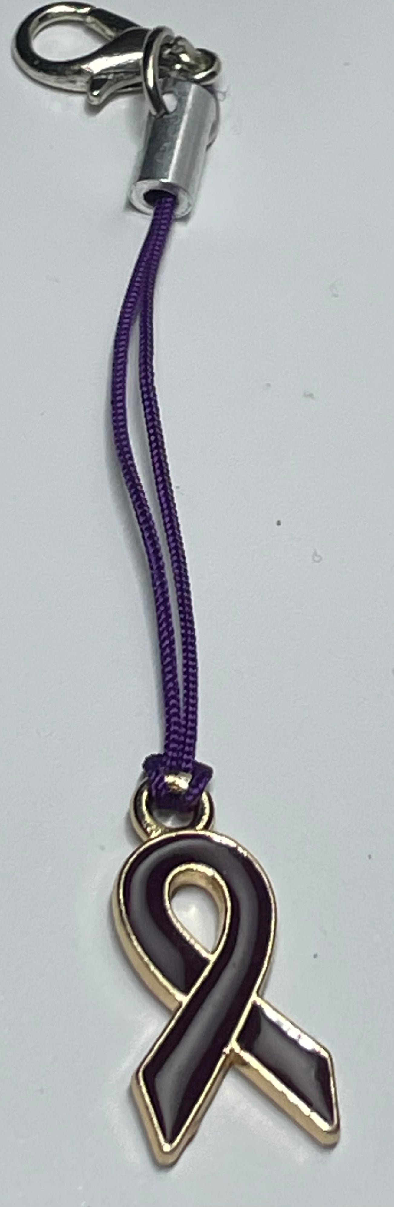 Non-Specific Purple Awareness Ribbon Lanyards with Split Ring or Clasp