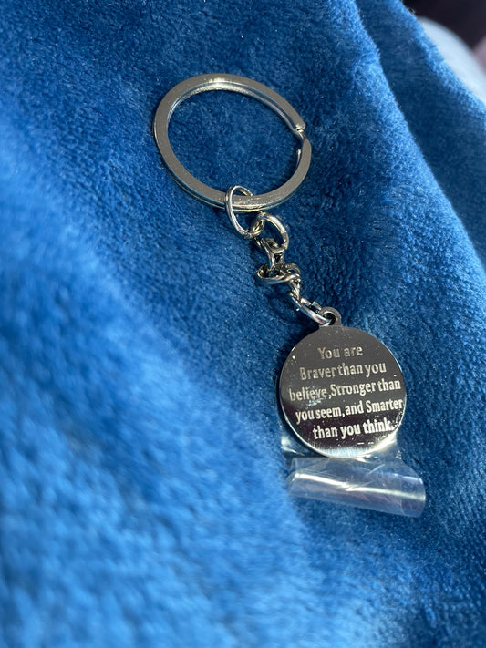 Braver than you Believe Inspirational Stainless Steel Key Ring