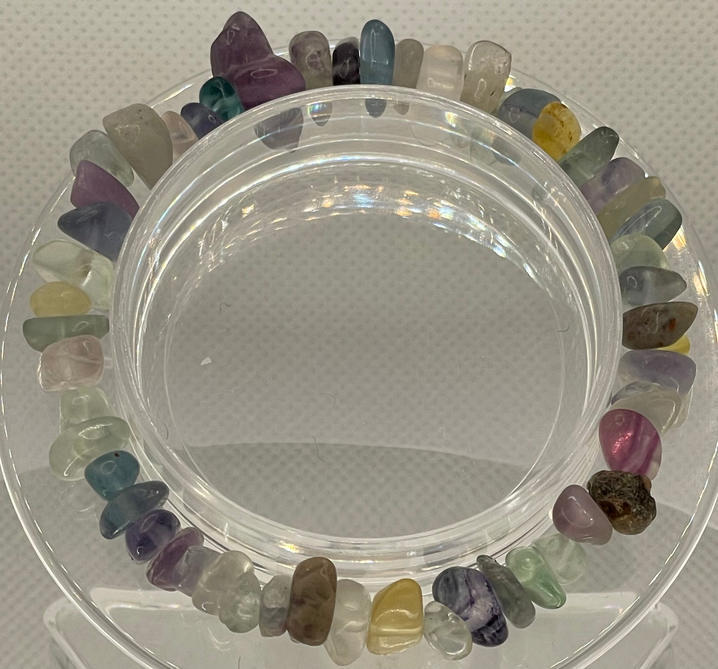 Fluorite Crystal Stone Gravel Bracelet