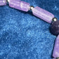 Amethyst Cuboid Crystal Stone Bracelet, with an 8mm Round Amethyst Accent