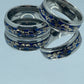 8mm Stainless Steel Ring Gold Dragon Detail on Glittery Blue Band