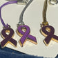 Non-Specific Purple Awareness Ribbon Lanyards with Split Ring or Clasp