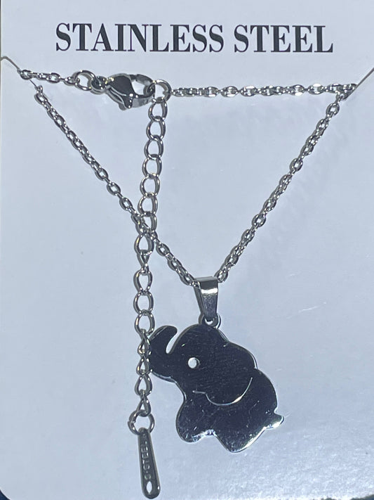 Gift Boxed Stainless Steel Elephant Pendant and Necklace