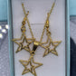 Gift Boxed Double Gold Star Jewellery Set - 20"