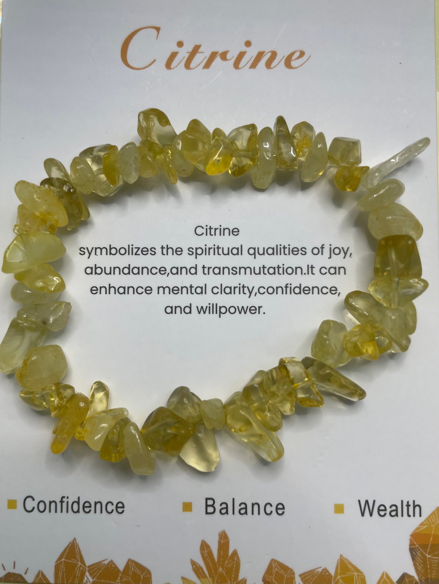 Natural Quartz Crystal Stone 19cm (approx) Gravel Bracelet with Information Card