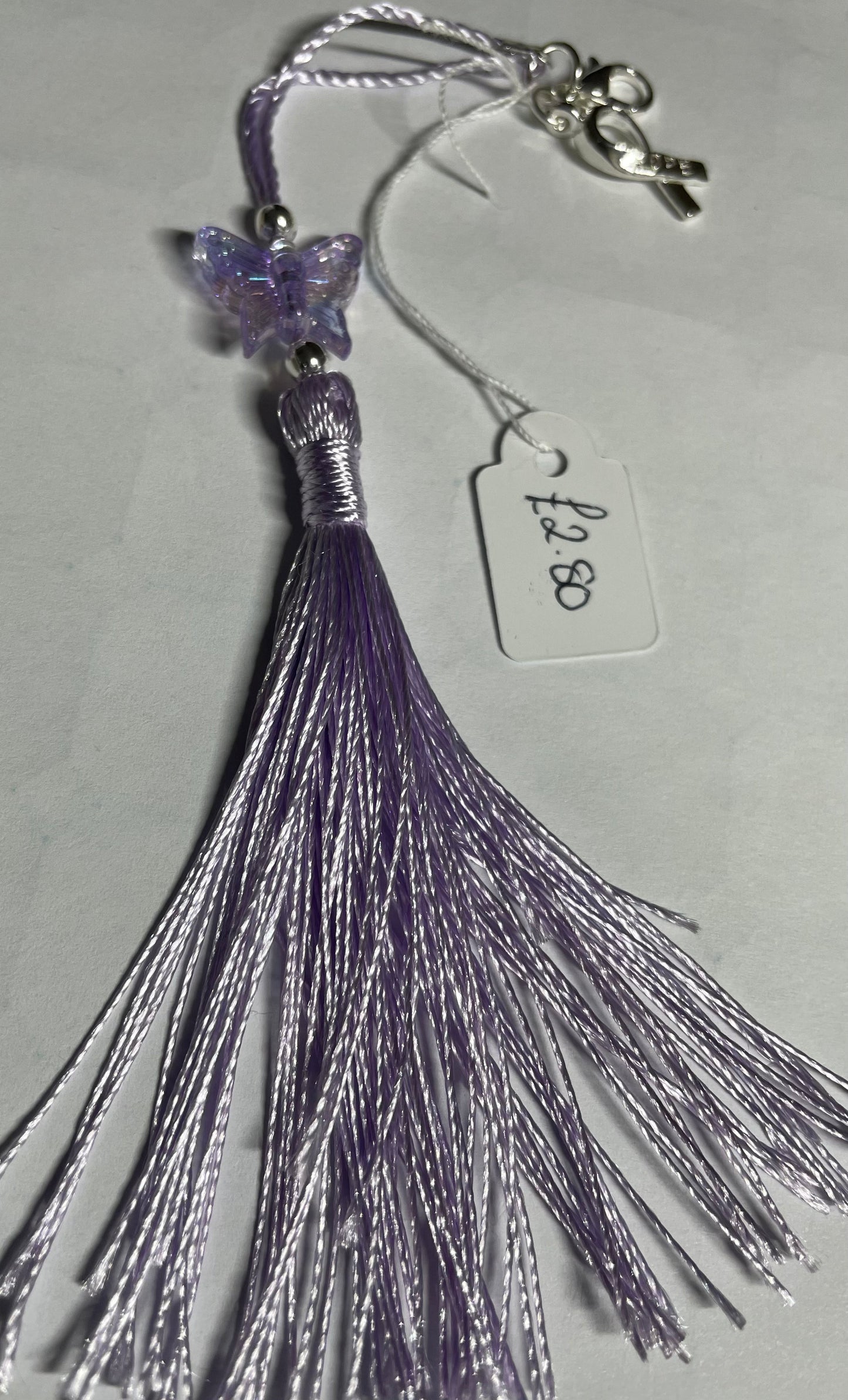 Purple (non-specific) Medical Condition Awareness Charms Tassels with Angels and/or Butterflies with Lobster Clasps