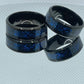 8mm Black Stainless Steel Ring with Glittery Deep Blue Band