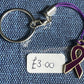 Non-Specific Purple Awareness Ribbon Lanyards with Split Ring or Clasp