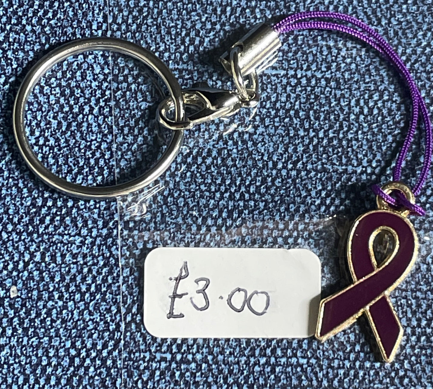 Non-Specific Purple Awareness Ribbon Lanyards with Split Ring or Clasp