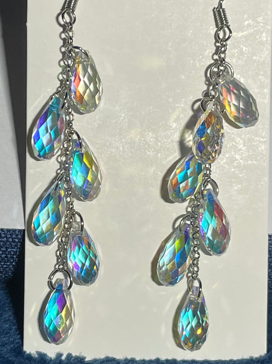 Crystal Teardrop AB Drop Earrings