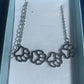 Gift Boxed 4 Paw Print Stainless Steel Necklace with Extender