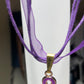 Purple Awareness Ribbons/Butterflies on an Organza & Cord Necklace