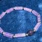 Amethyst Cuboid Crystal Stone Bracelet, with an 8mm Round Amethyst Accent