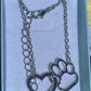 Silver Coloured Paw & Heart Pendant & Chain