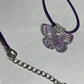 Purple Ribbon Awareness  Ribbons & Butterflies on Waxed Cord Necklaces