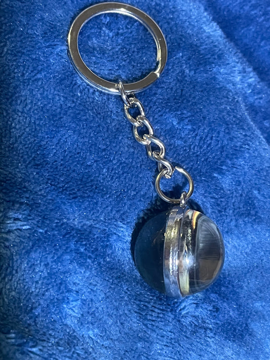 Luminous Double Sided Wolf Cabochon Keyring