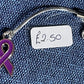 Non-Specific Purple Awareness Ribbon Lanyards with Split Ring or Clasp