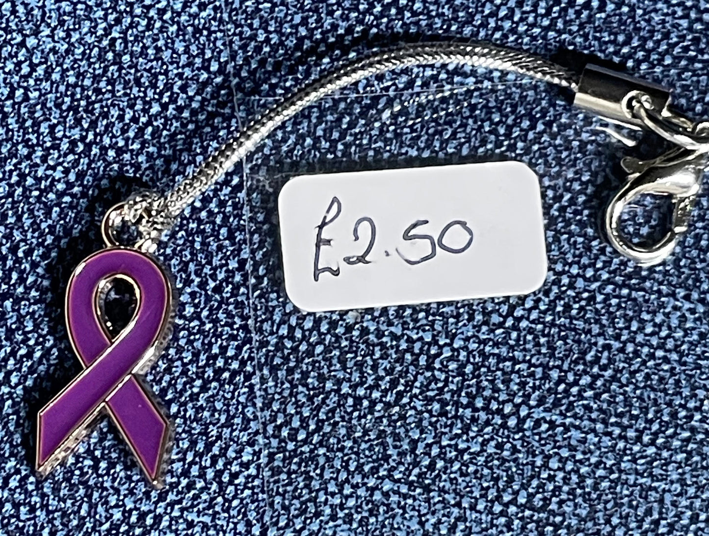 Non-Specific Purple Awareness Ribbon Lanyards with Split Ring or Clasp