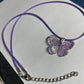 Purple Ribbon Awareness  Ribbons & Butterflies on Waxed Cord Necklaces