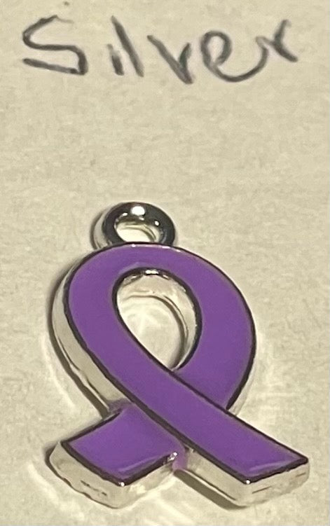 Medical Condition Purple Awareness & Hope Ribbon Charms (charm only)