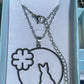 Gift Boxed Stainless Steel Cat Outline Pendant & Necklace