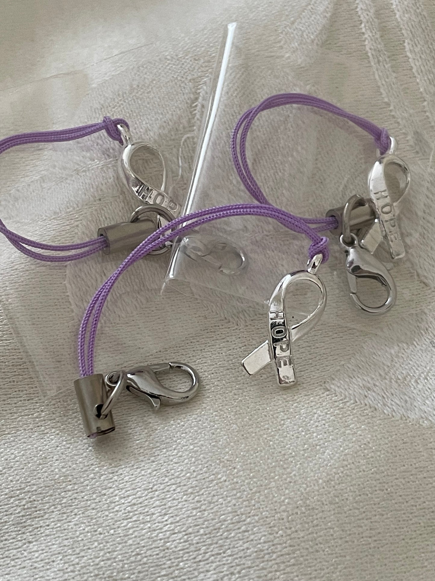 Non-Specific Purple Awareness Ribbon Lanyards with Split Ring or Clasp