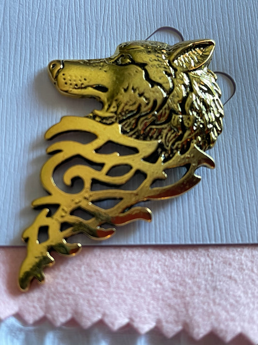 Gold Wolf Pin