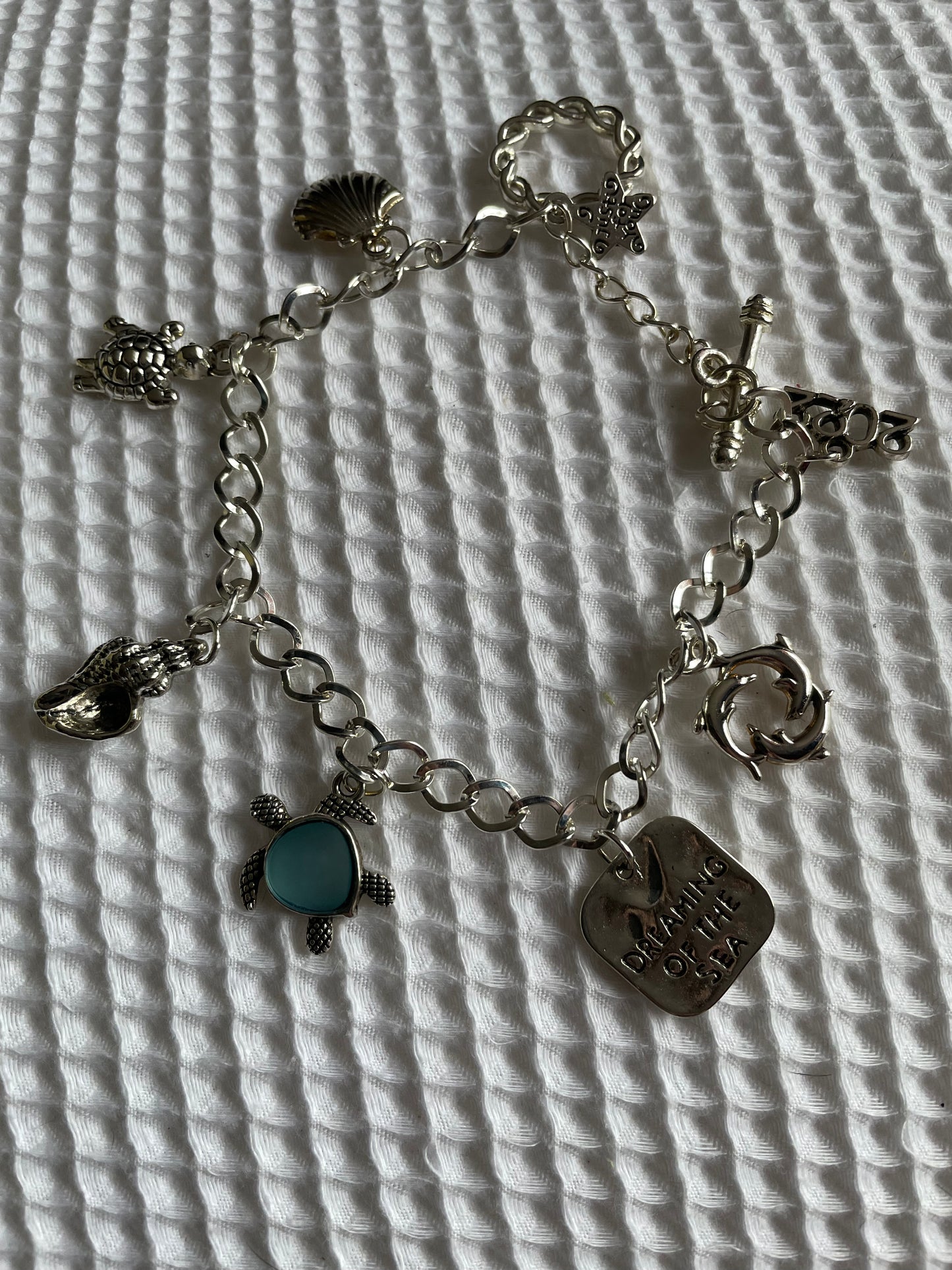 Blank Silver Plated Toggle Charm Bracelet