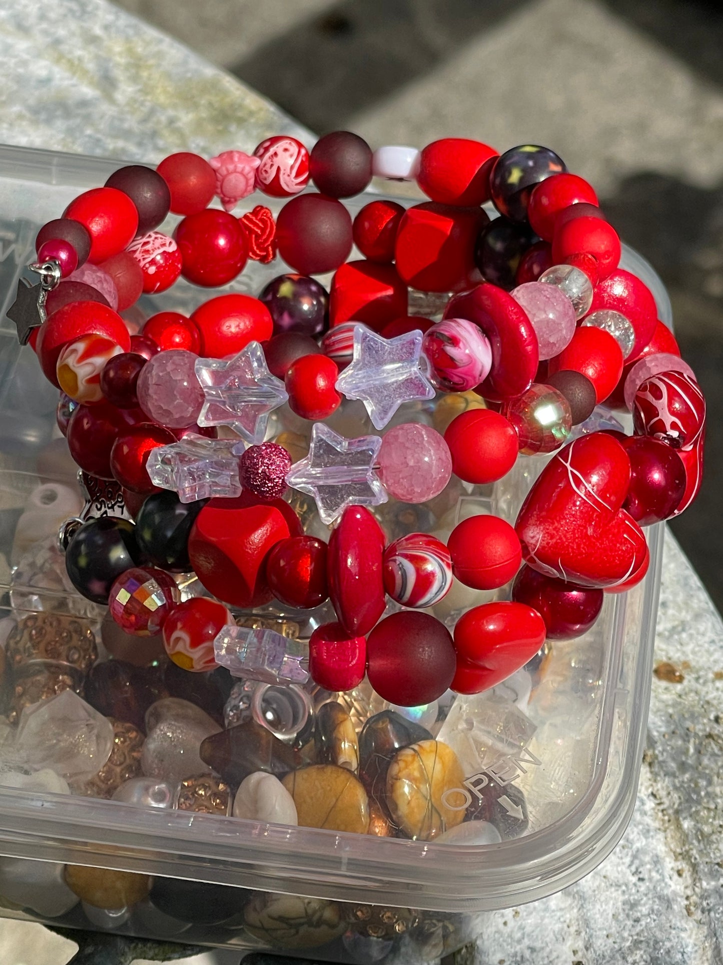 Red Memory Wire Bangle
