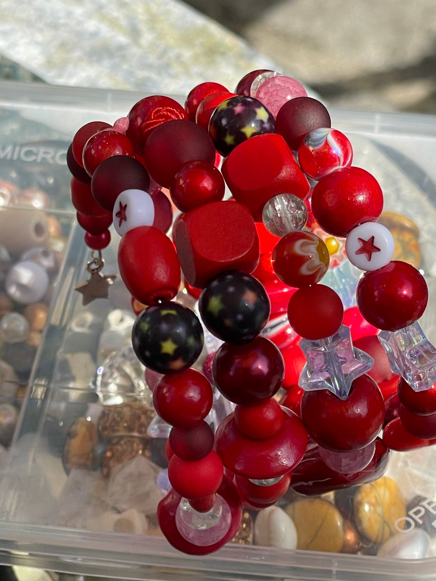 Red Memory Wire Bangle