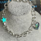 20cm Bright Silver Colour Chunky Charm Bracelet