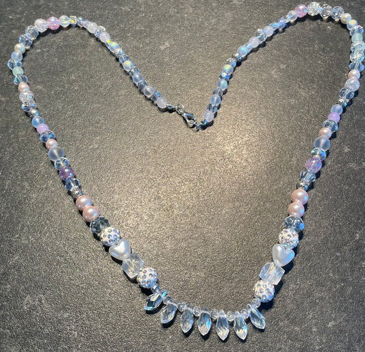 Neutral necklace with AB Crystals