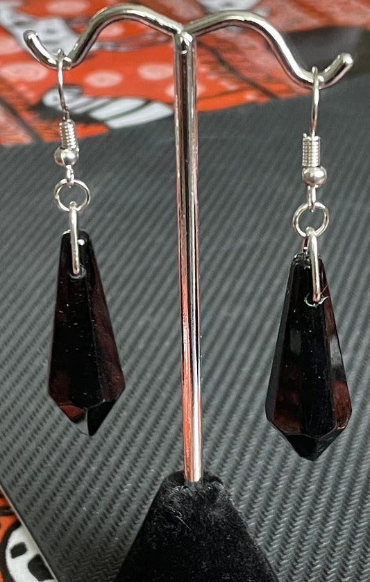 Black Octagon Pendant Earrings