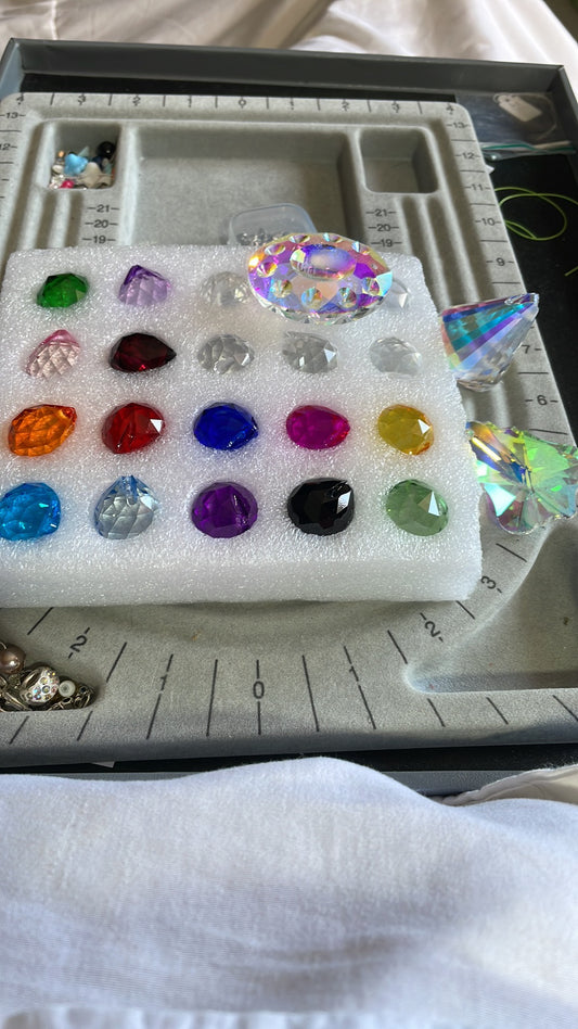 Coloured Crystals Glass