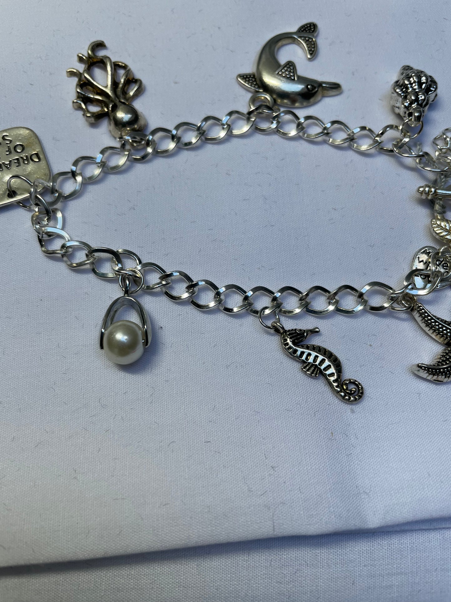 Blank Silver Plated Toggle Charm Bracelet