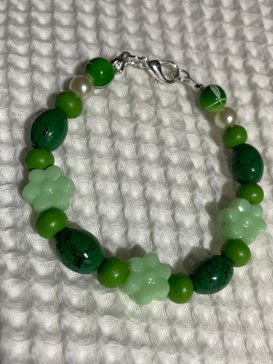 6.5” Cool Green Bracelet (matching M&M Necklace