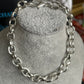 20cm Bright Silver Colour Chunky Charm Bracelet