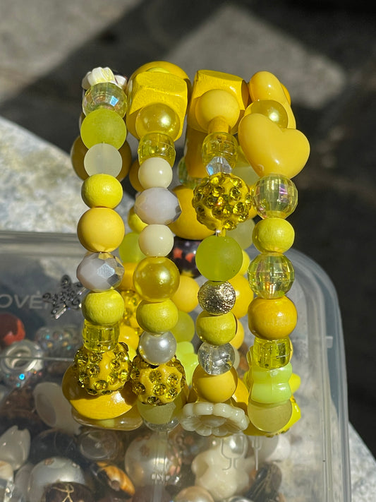 Yellow Memory Wire Bangle