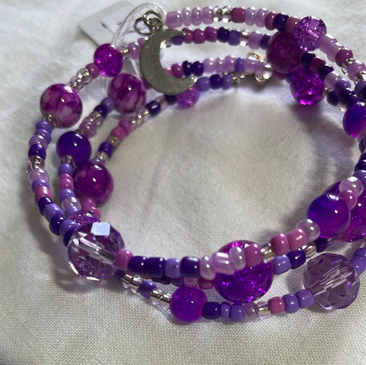 Mixed Purples Memory Wire Bangle