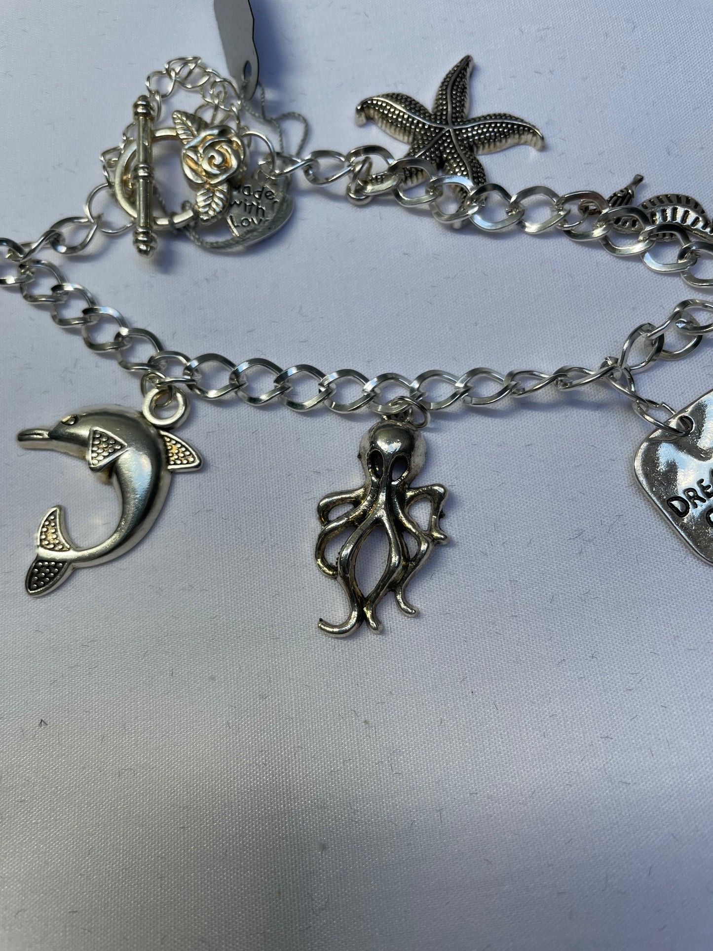 Blank Silver Plated Toggle Charm Bracelet