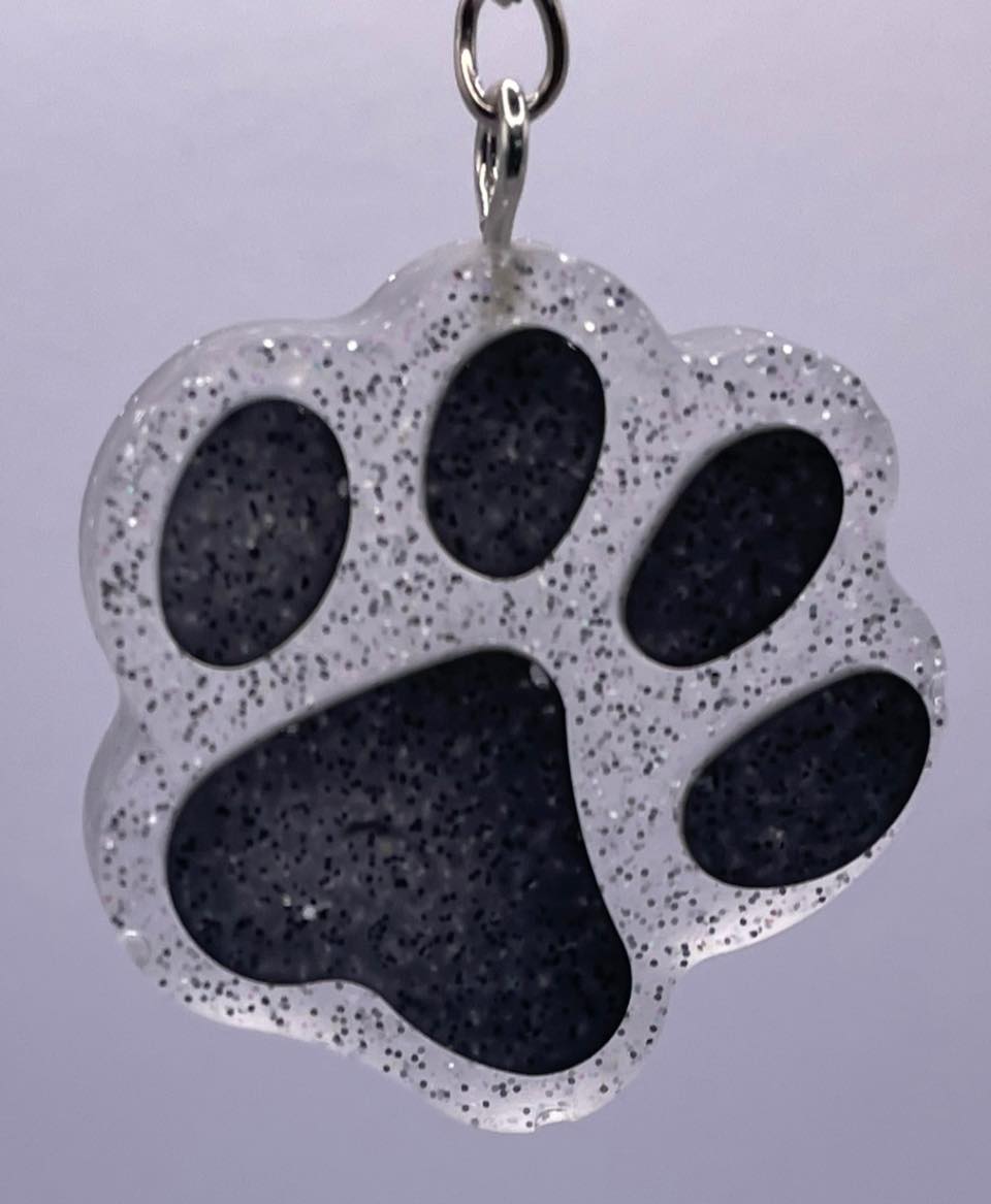 Acrylic Pet Paw & Bone Key Ring & Dashboard Ticket Holders