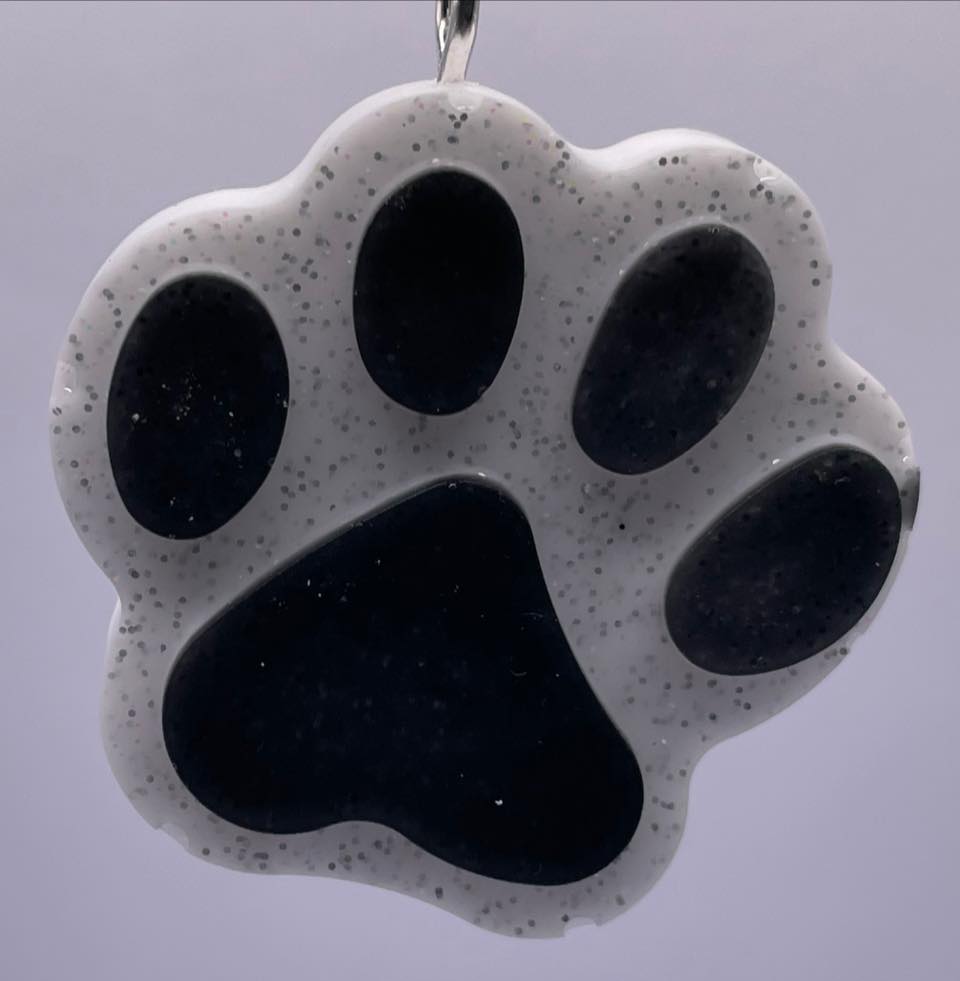 Acrylic Pet Paw & Bone Key Ring & Dashboard Ticket Holders