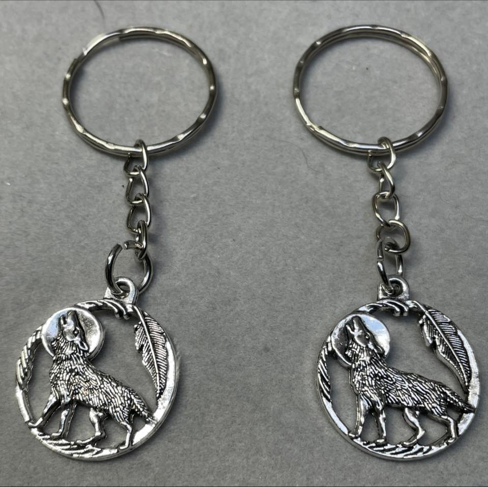 Dreamcatcher Wolf Key Rings