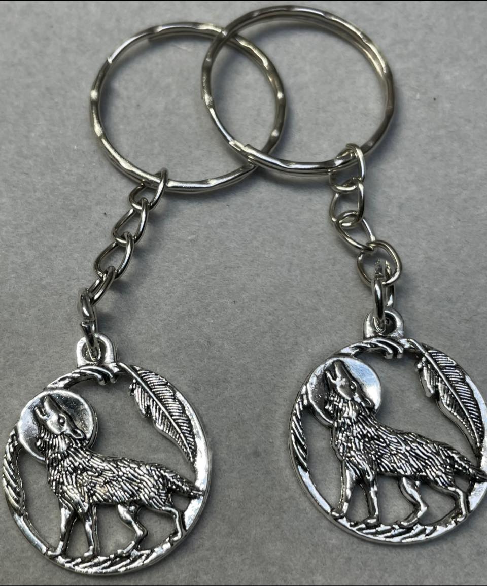 Dreamcatcher Wolf Key Rings