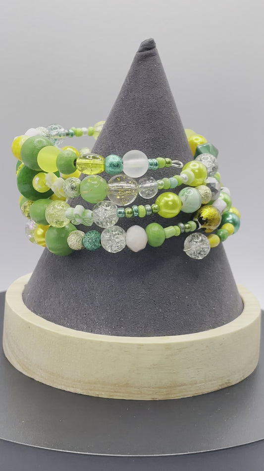 Lime, Lemon (Strawberry) Memory Wire Bracelets