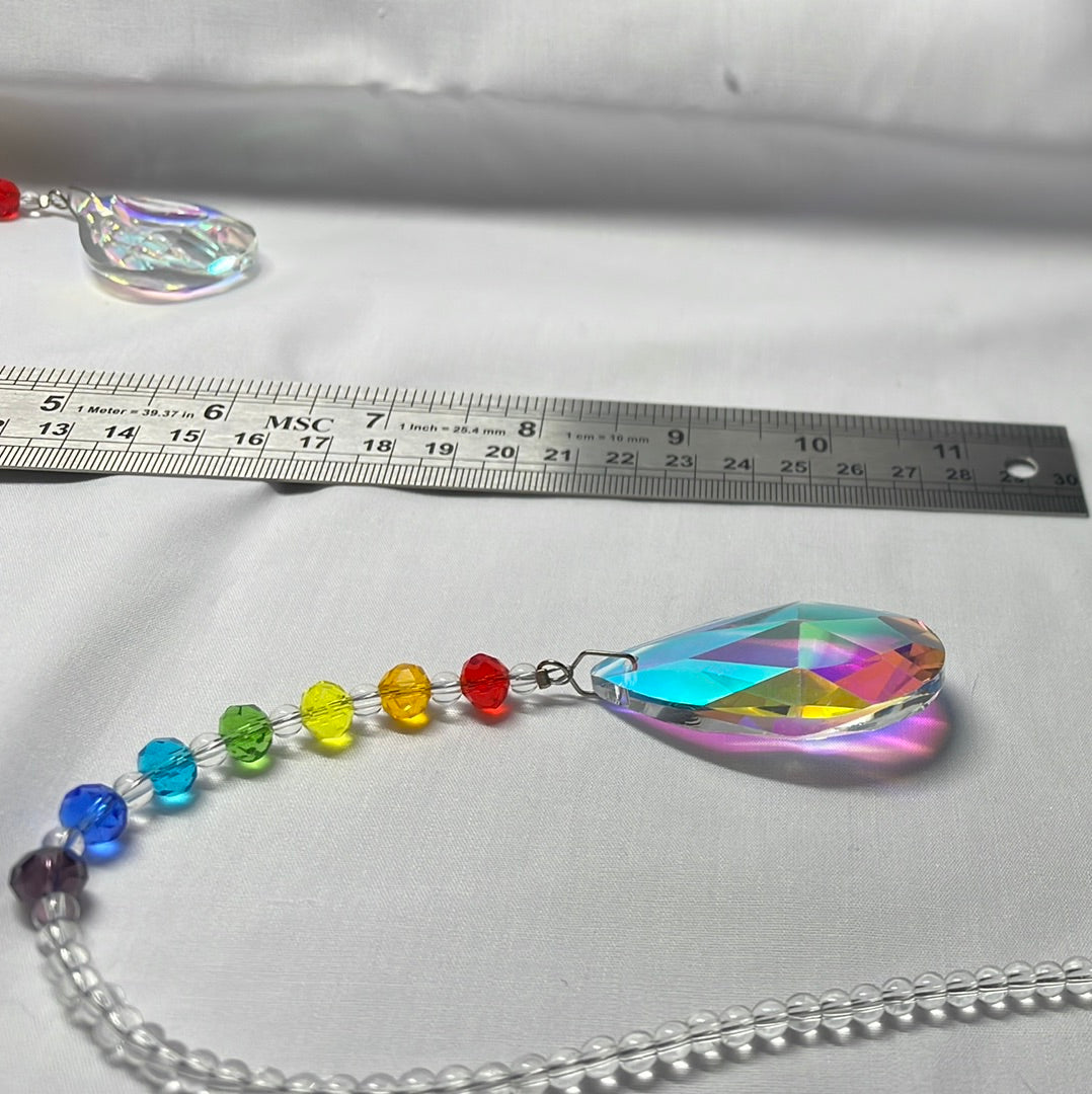 Short Crystal Teardrop with Rainbows