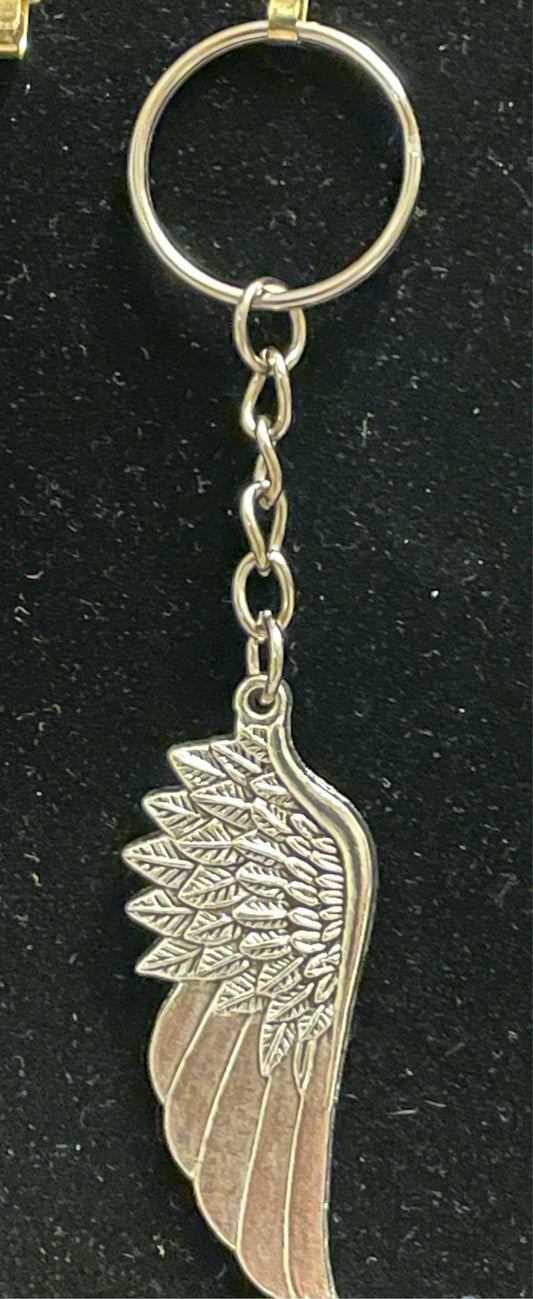 Single Angel Wing Key Ring