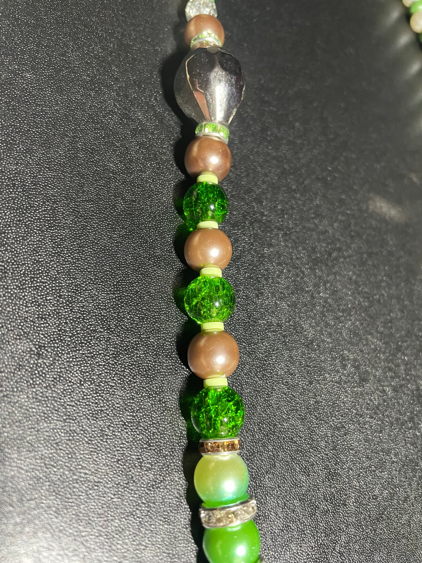 Lime and Chocolate Bead Necklace