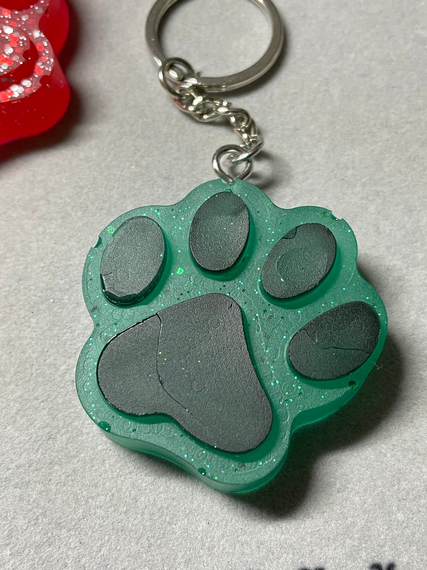 Acrylic Pet Paw & Bone Key Ring & Dashboard Ticket Holders