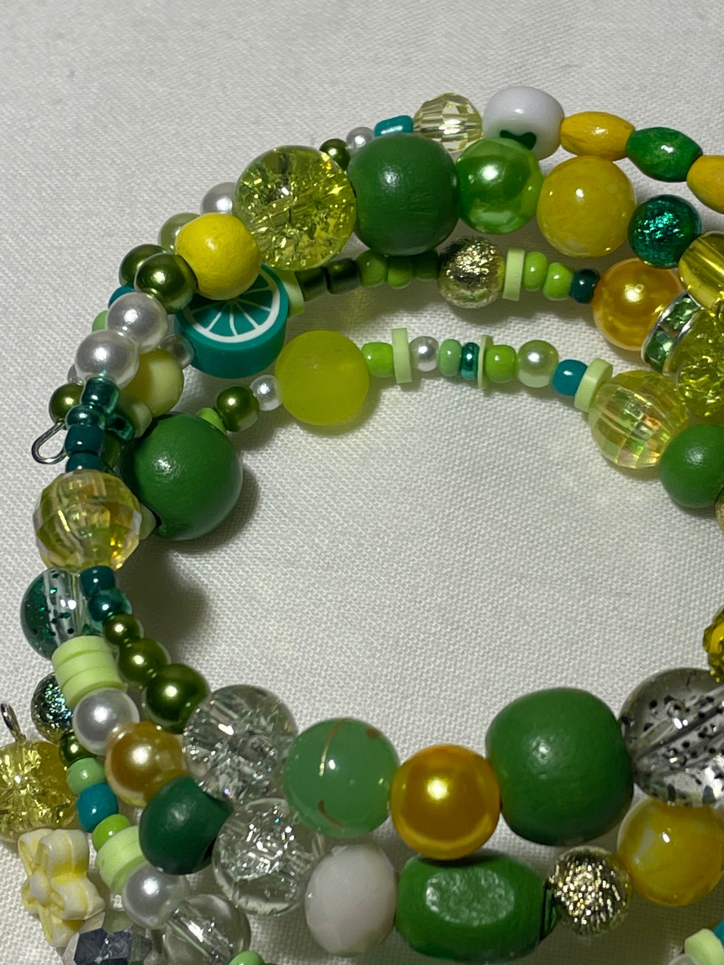 Lemon & Lime Memory Wire Bracelets